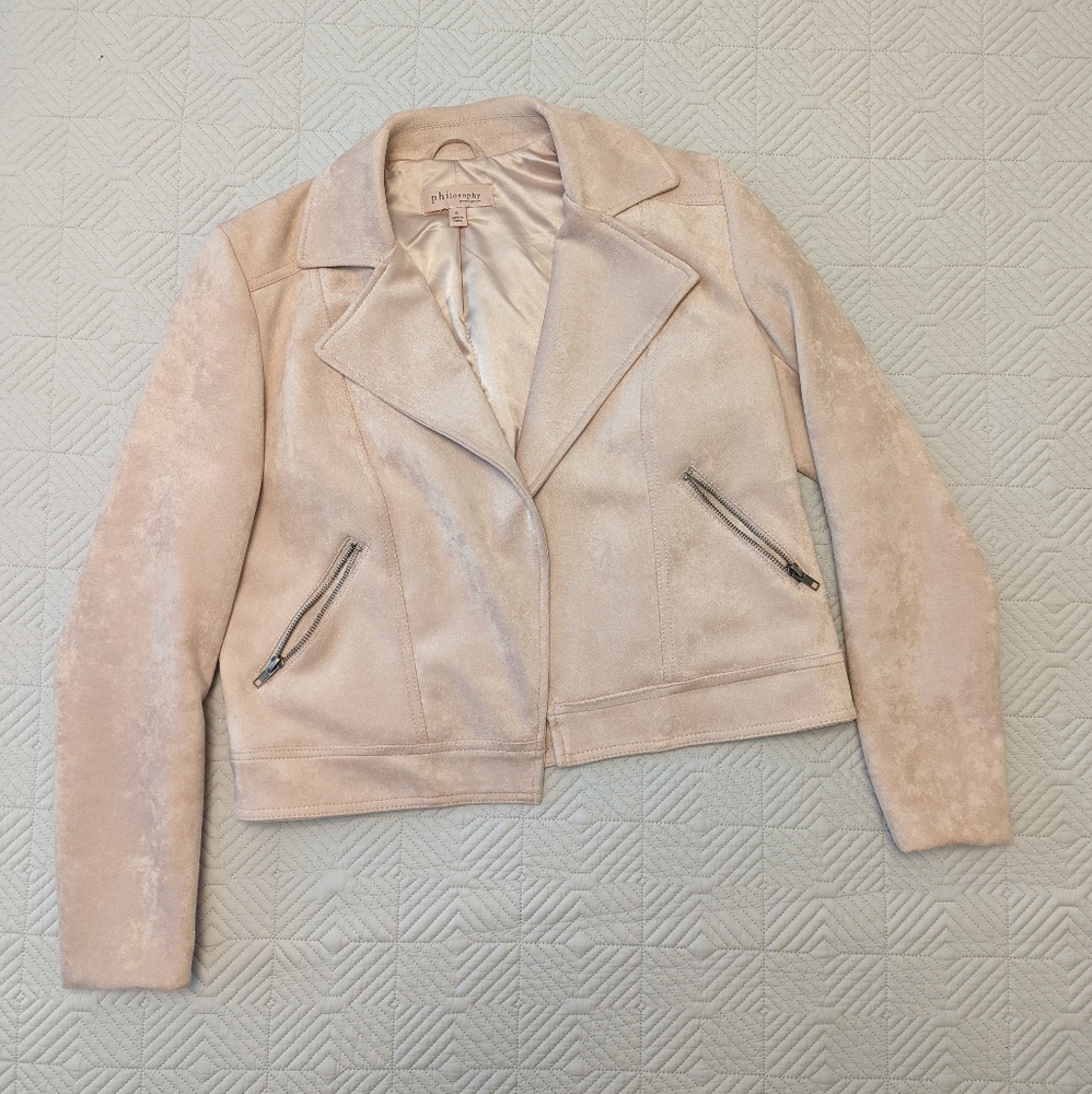 Philosophy Blush Suede Jacket Small